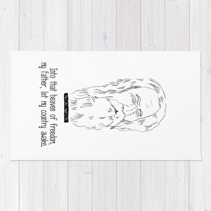 700x700 rabindranath tagore charcoal drawing rug - Rabindranath Tagore Drawing