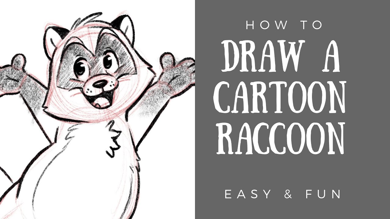 1280x720 how to draw a cute cartoon raccoon easy - Raccoon Cartoon Drawing