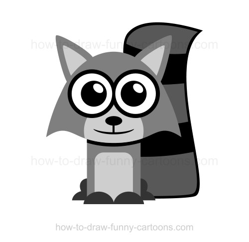 500x486 how to draw a raccoon - Raccoon Cartoon Drawing