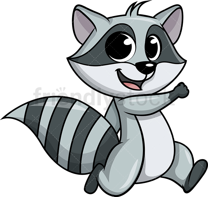 800x758 running raccoon cartoon clipart vector - Raccoon Cartoon Drawing