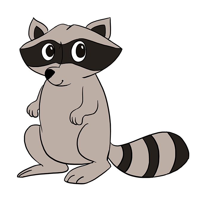 680x678 how to draw a raccoon - Raccoon Drawing