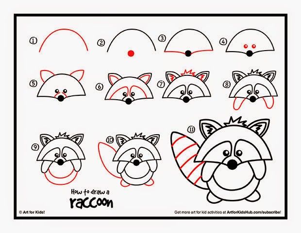 620x479 How To Draw A Raccoon Guided Drawing Guided Drawing Ideas - Raccoon Drawing Easy