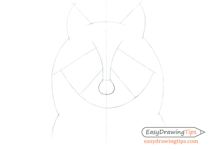 728x510 How To Draw A Raccoon Face Step - Raccoon Drawing Step By Step