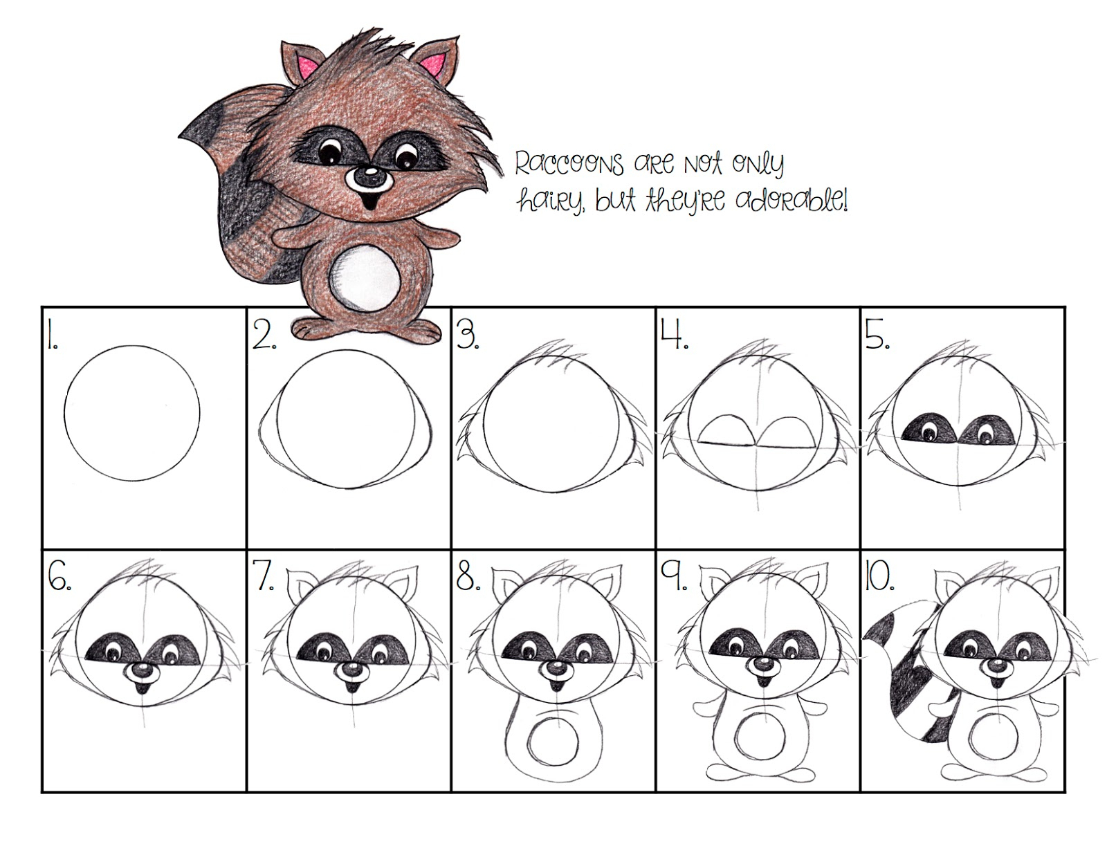1600x1236 Raccoon Drawing Step - Raccoon Drawing Step By Step