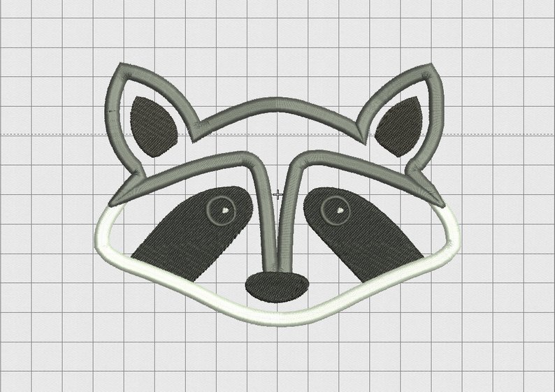794x561 raccoon face applique embroidery design in and etsy - Raccoon Face Drawing