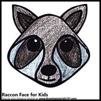 200x200 How To Draw Cartoon Raccoons Realistic Raccoons Drawing - Raccoon Face Drawing