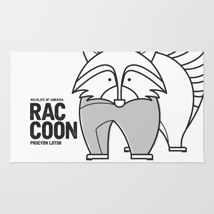 700x700 raccoon, wildlife of america rug - Raccoon Line Drawing