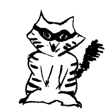 350x364 Drawing Of Raccoon Not Shallow - Raccoon Line Drawing