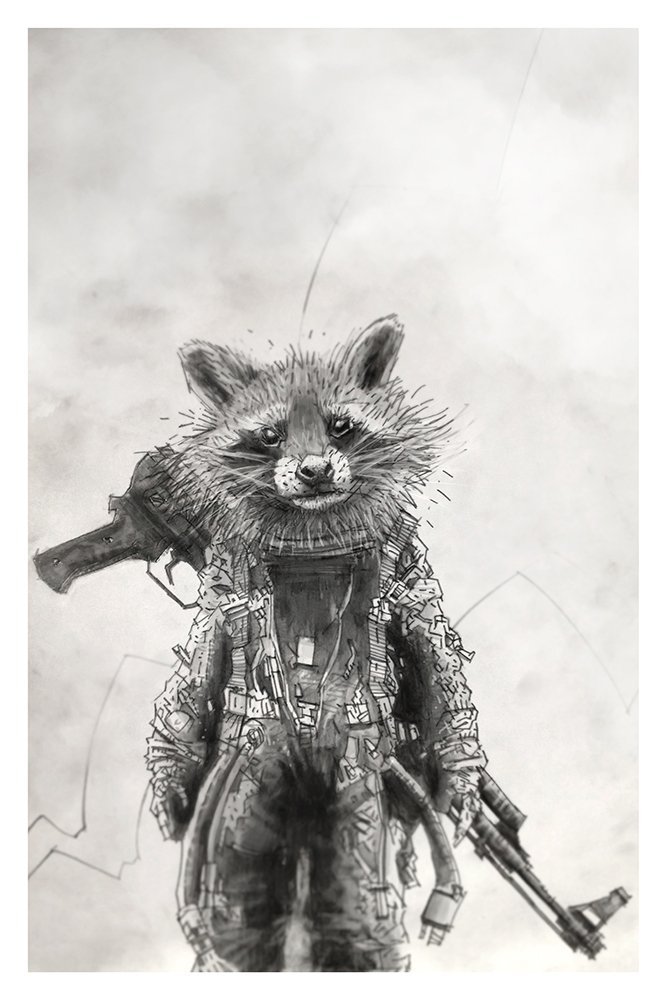 666x1000 my raccoon dresses like an astronaut and barks - Raccoon Pencil Drawing