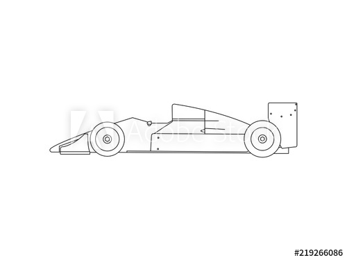 500x375 Formula Race Car Line Drawing Sketch Vector - Race Car Drawing