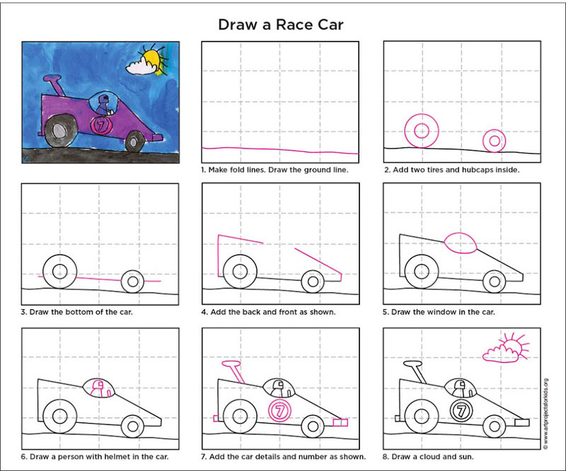 How To Draw A Race Car For Kids