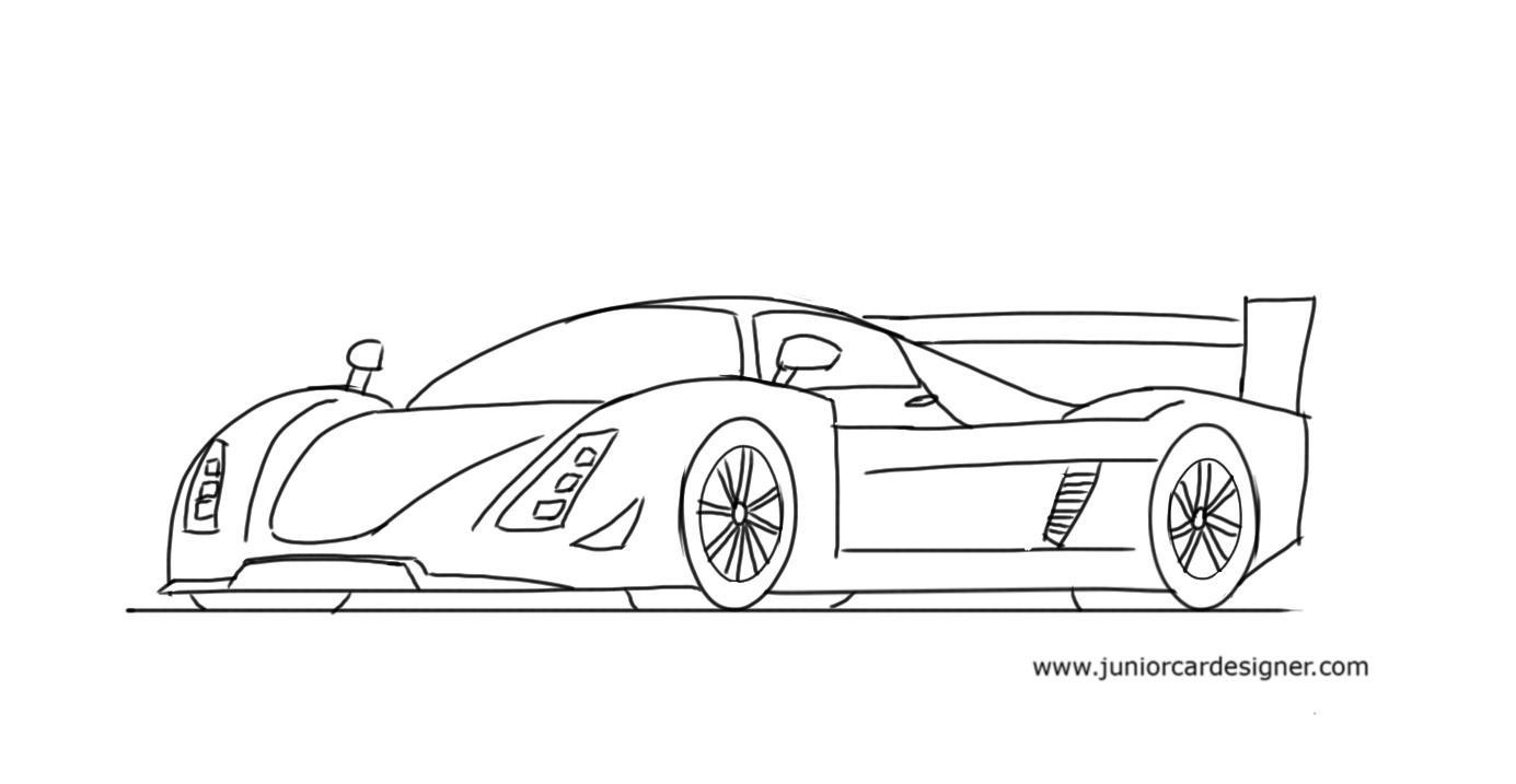 1385x717 How To Draw A Race Car Step - Race Car Drawing Step By Step
