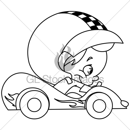 500x500 outlined kid race car driver gl stock images - Race Car Driver Drawing