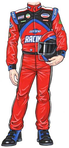237x503 race car driver cutout - Race Car Driver Drawing