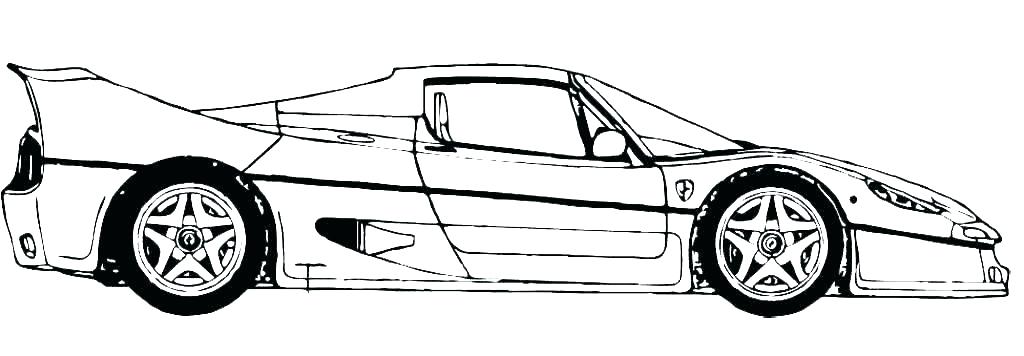 1024x356 Racecar Coloring - Race Car Driver Drawing