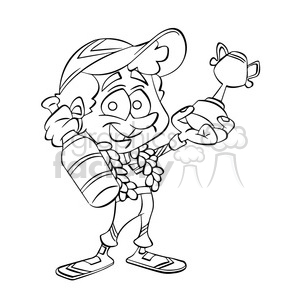 300x300 race car driver winner in black white clipart royalty free - Race Car Driver Drawing