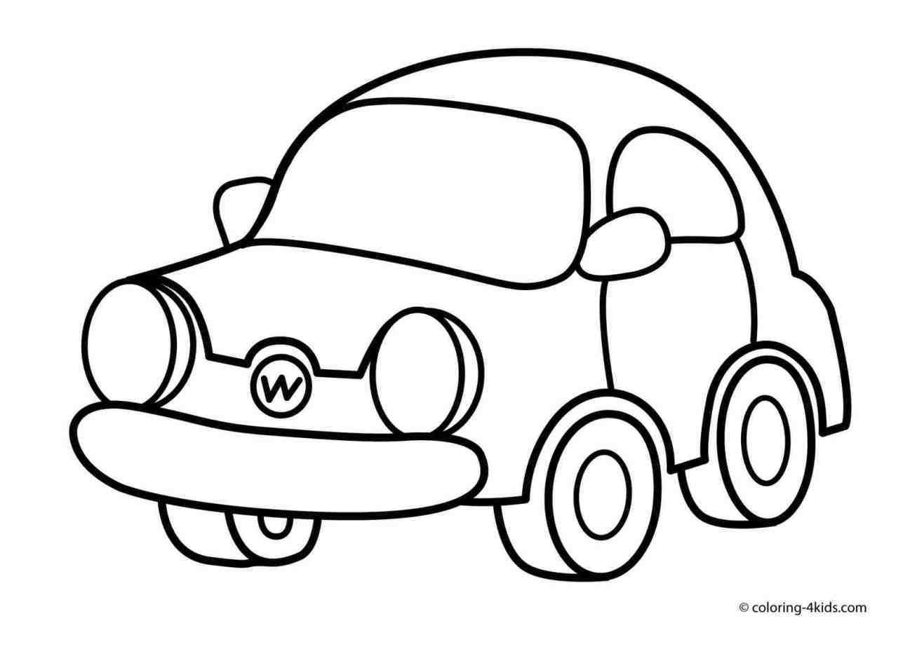 1297x926 Easy Drawing For Kids Car - Race Car Outline Drawing