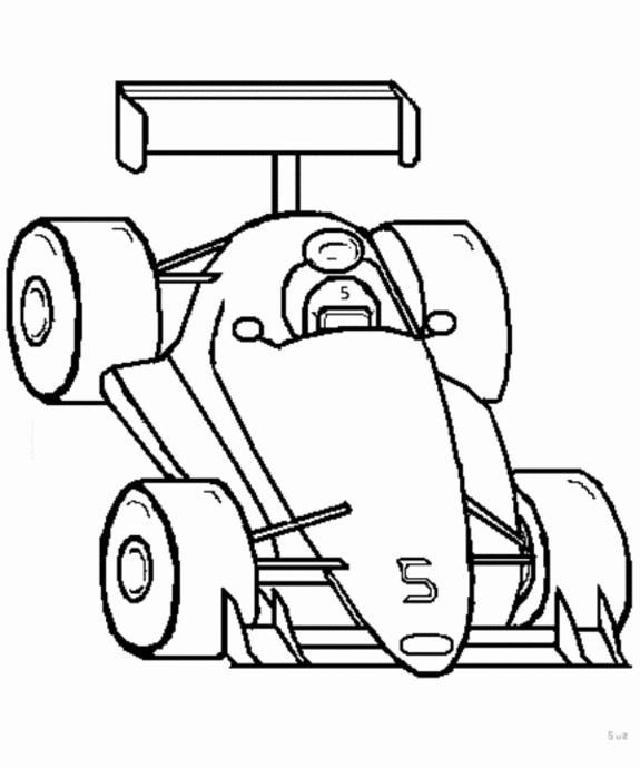 575x690 Race Car Clipart - Race Car Outline Drawing