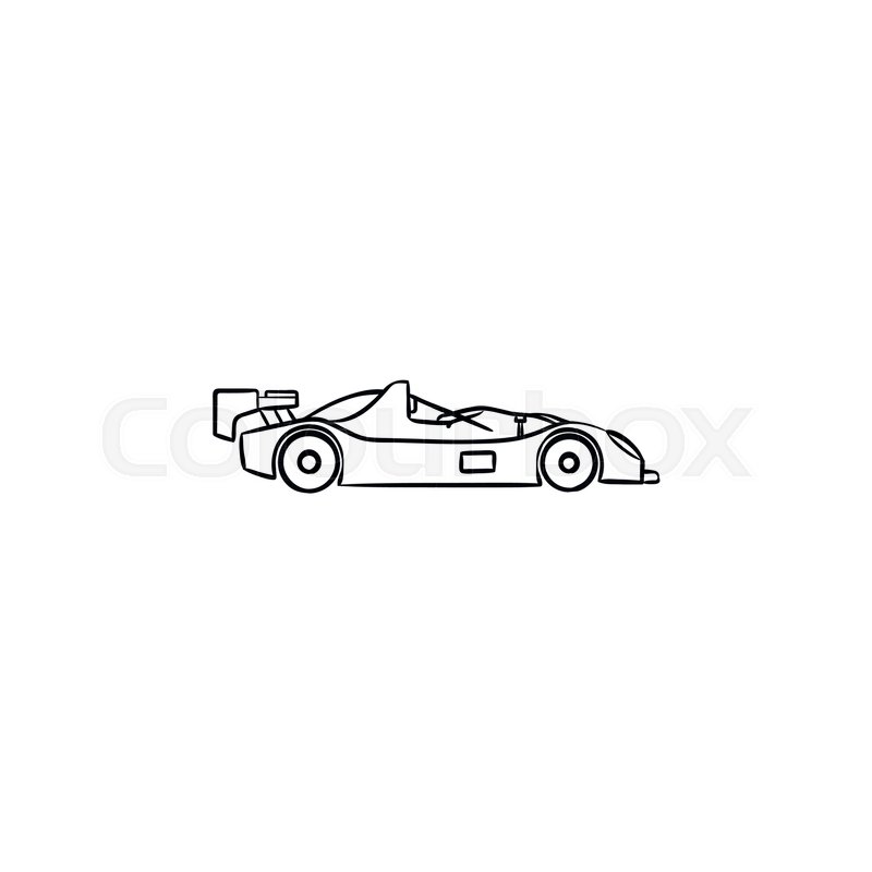 800x800 Race Car Hand Drawn Outline Doodle Stock Vector Colourbox - Race Car Outline Drawing
