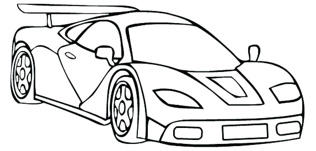 1024x491 Car Drawing For Coloring - Race Drawing