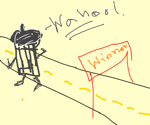 300x250 a trash can wins a race - Race Drawing
