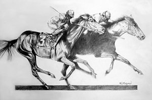 300x197 Horse Racing Drawings Fine Art America - Race Horse Drawing