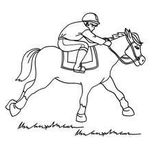 220x220 Horse Racing Coloring Pages - Race Horse Drawing