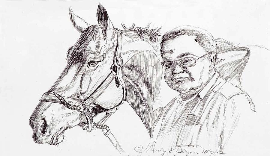 900x521 race horse and owner drawing - Race Horse Drawing