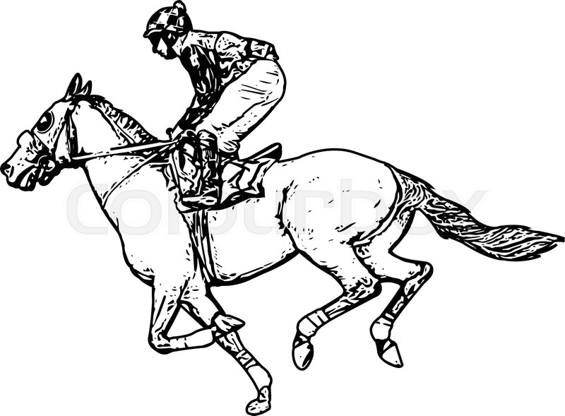 800x589 jockey riding race horse drawing - Race Horse Drawing