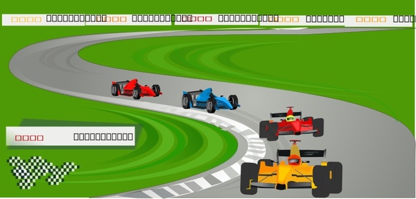 600x288 Motor Sports Free Vector In Open Office Drawing - Race Track Drawing