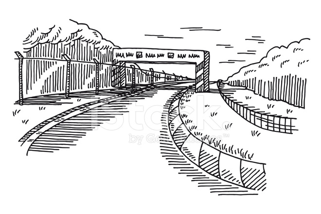 660x440 racetrack landscape drawing stock vector - Race Track Drawing