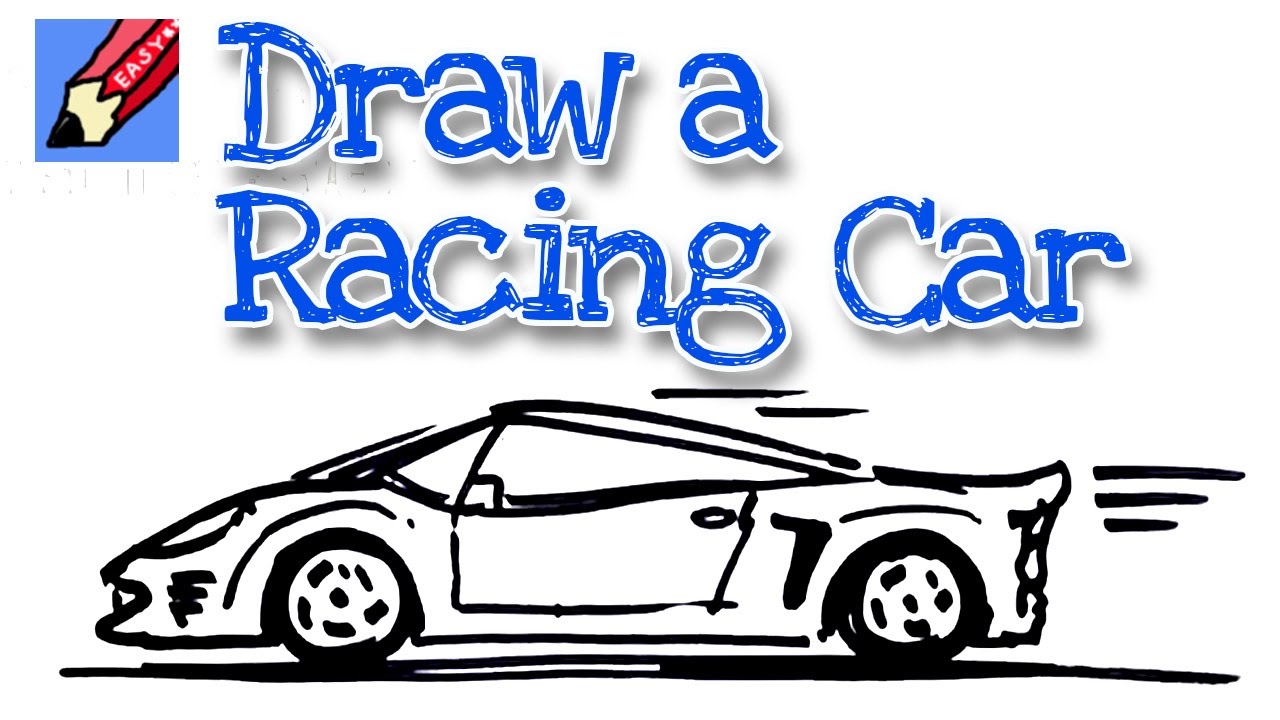 1280x720 How To Draw Sports Car Real Easy - Racing Car Drawing For Kids