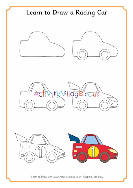 460x650 learn to draw a racing car - Racing Car Drawing For Kids