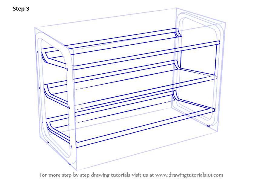 842x596 learn how to draw shoe rack - Rack Drawing