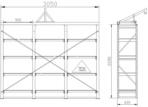 500x362 mold rack, tooling rack, die rack, mould rack ningbo xianfu metal - Rack Drawing