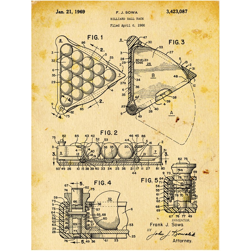 800x800 billiard rack drawing metal sign - Rack Drawing