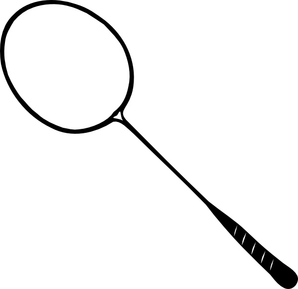 600x581 Badminton Racket Clip Art Free Vector In Open Office Drawing - Racket Drawing