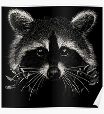 210x230 racoon drawing posters redbubble - Racoon Drawing