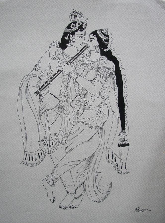 665x900 radha krishna drawing - Radhe Krishna Drawing