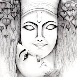 250x250 radha krishna drawings buy original krishna drawings online - Radhe Krishna Drawing