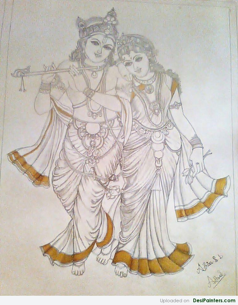 773x990 radha krishna sketch - Radhe Krishna Drawing