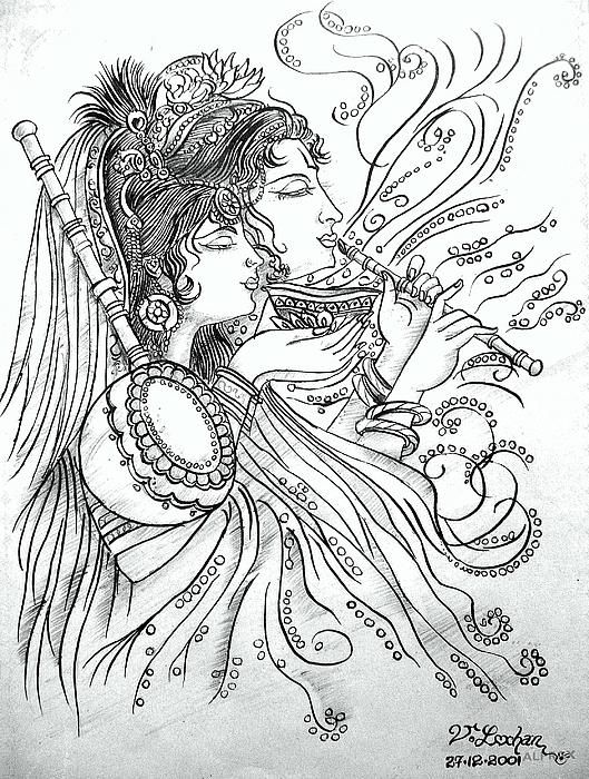 529x700 radha krishna - Radhe Krishna Drawing