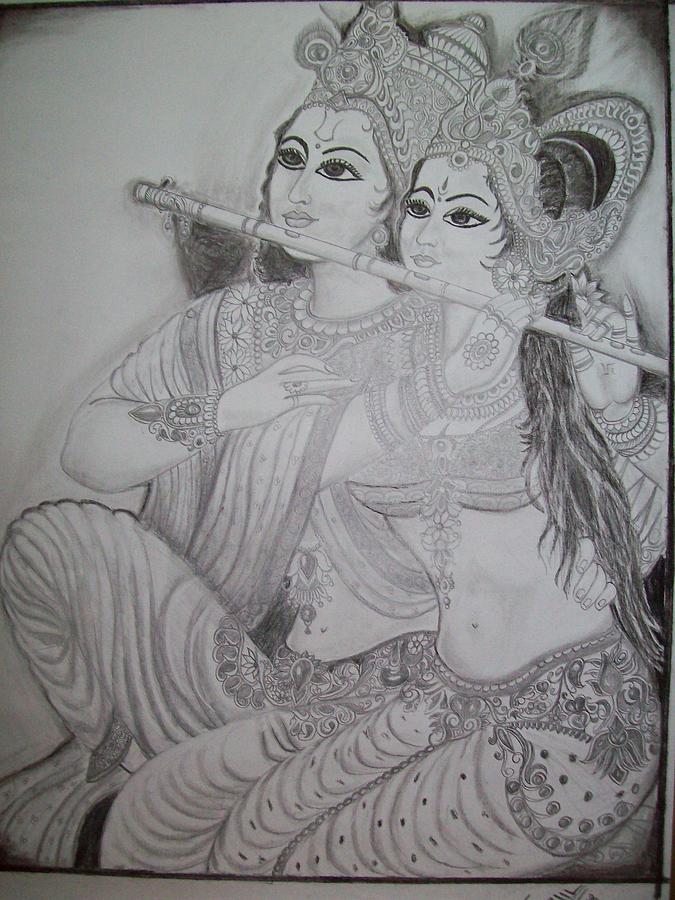 675x900 radha krishna drawing - Radhe Krishna Drawing