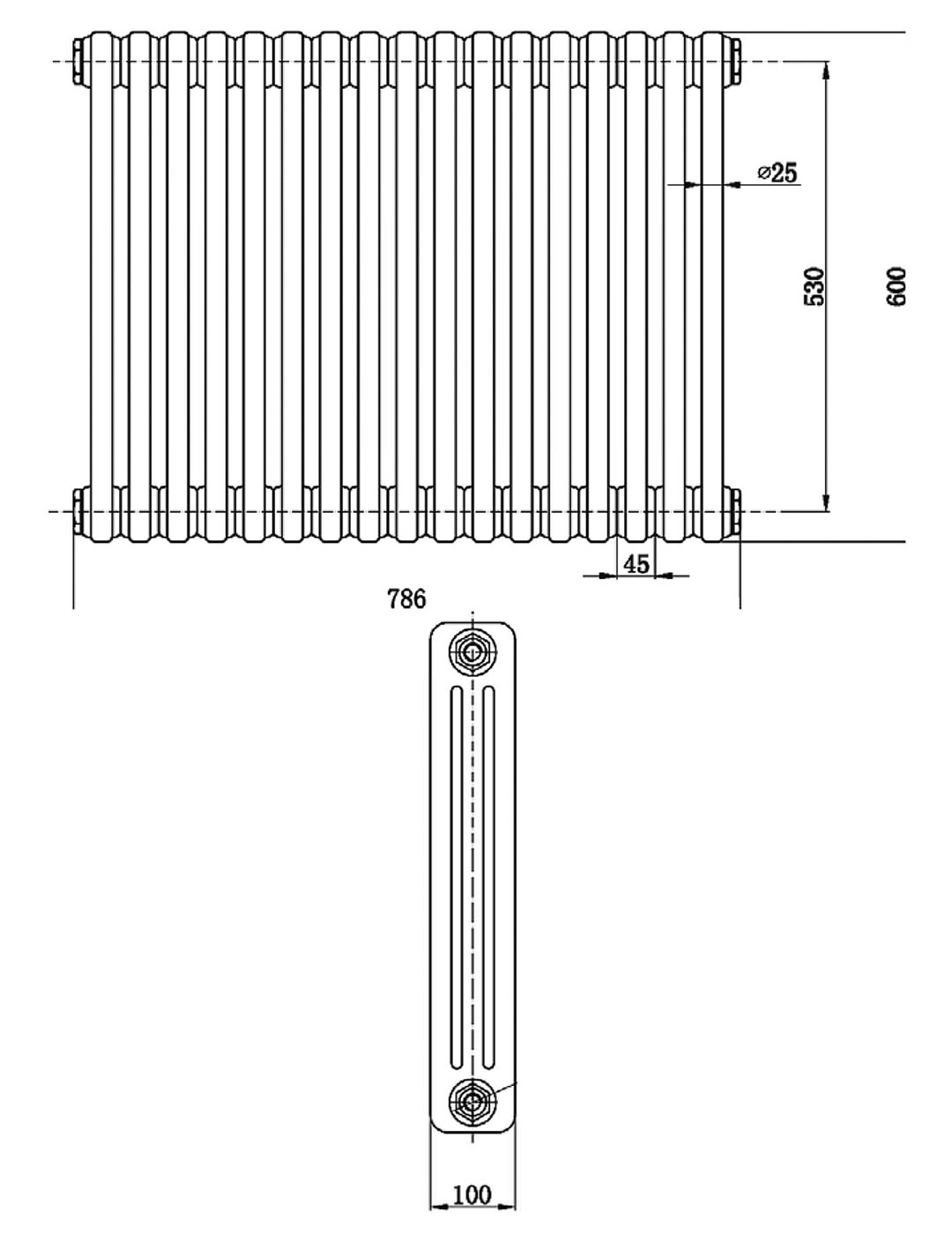 1080x1400 premier bathroom colosseum triple column x white - Radiator Drawing