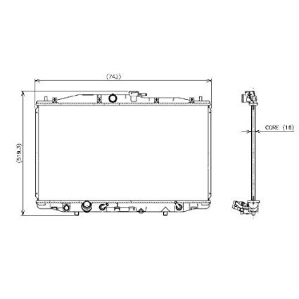 425x425 denso radiator automotive - Radiator Drawing