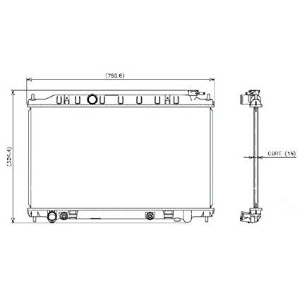 425x425 denso radiator automotive - Radiator Drawing
