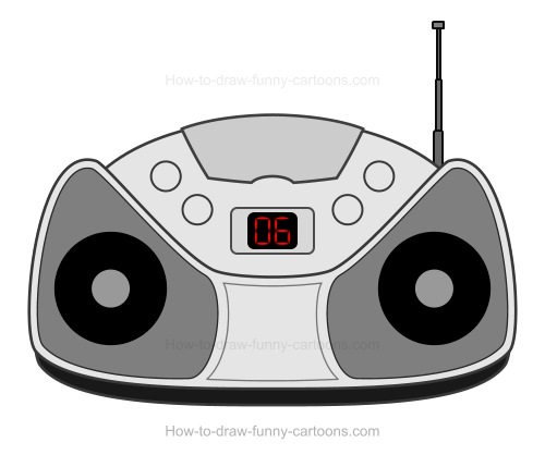 500x418 how to draw a cartoon radio - Radio Drawing