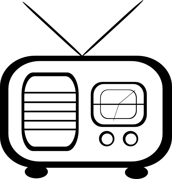 576x600 old alarm clock radio clip art free vector in open office drawing - Radio Drawing