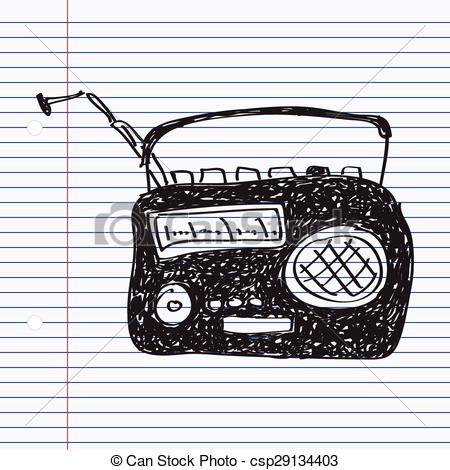 450x470 simple doodle of a radio simple hand drawn doodle of a radio - Radio Drawing