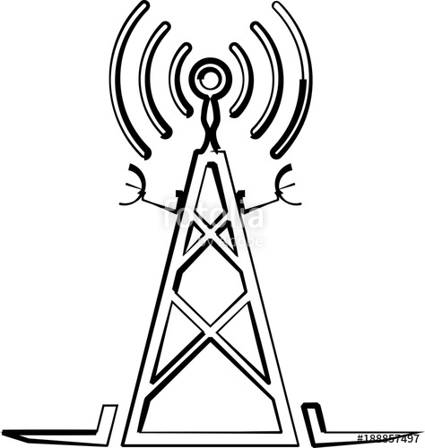 474x500 radio tower icon stock image and royalty free vector - Radio Tower Drawing